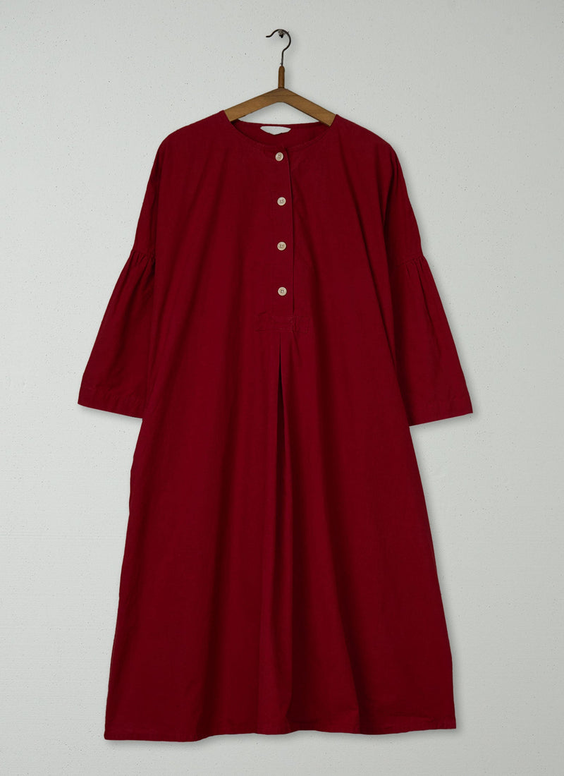 Reworn Cotton Poplin Dress Size 12 (1497) | Red