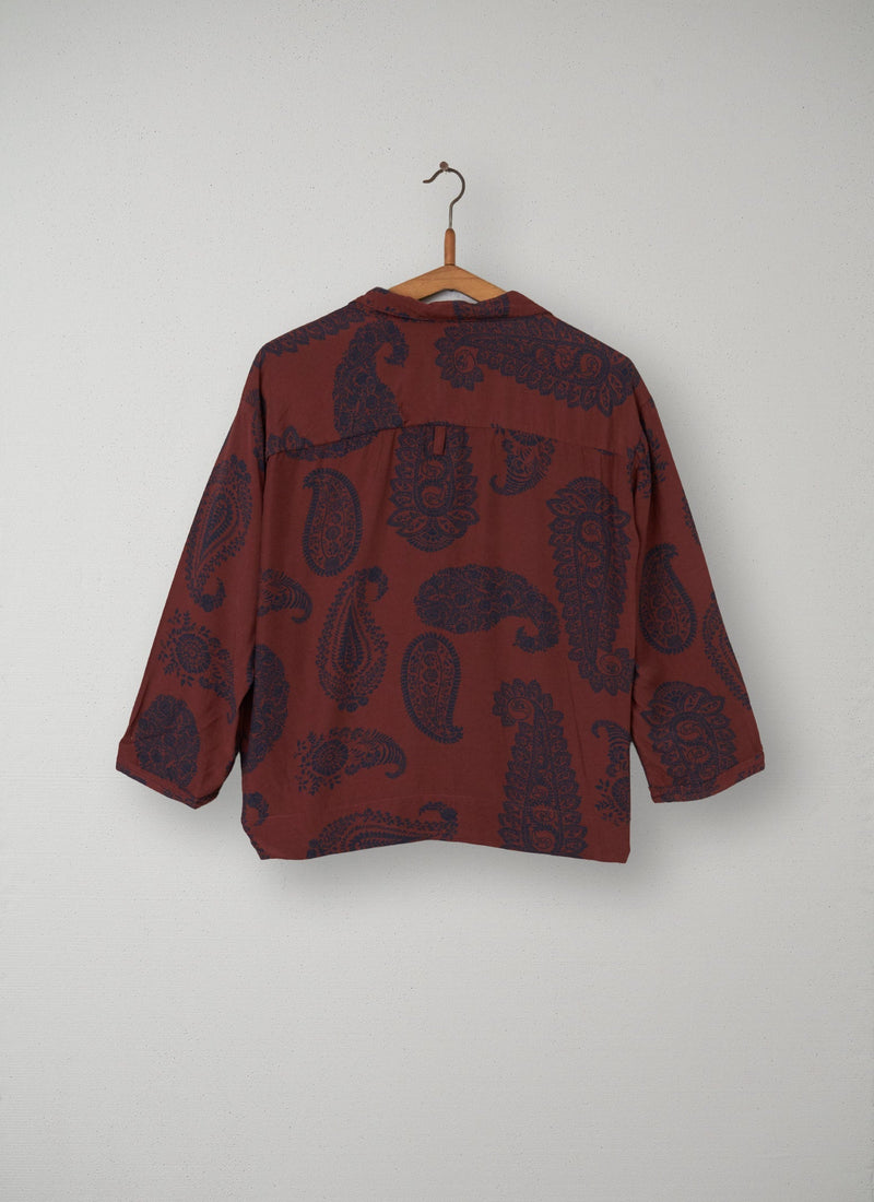 Reworn Paisley Print Top Size 8 (052) | Red