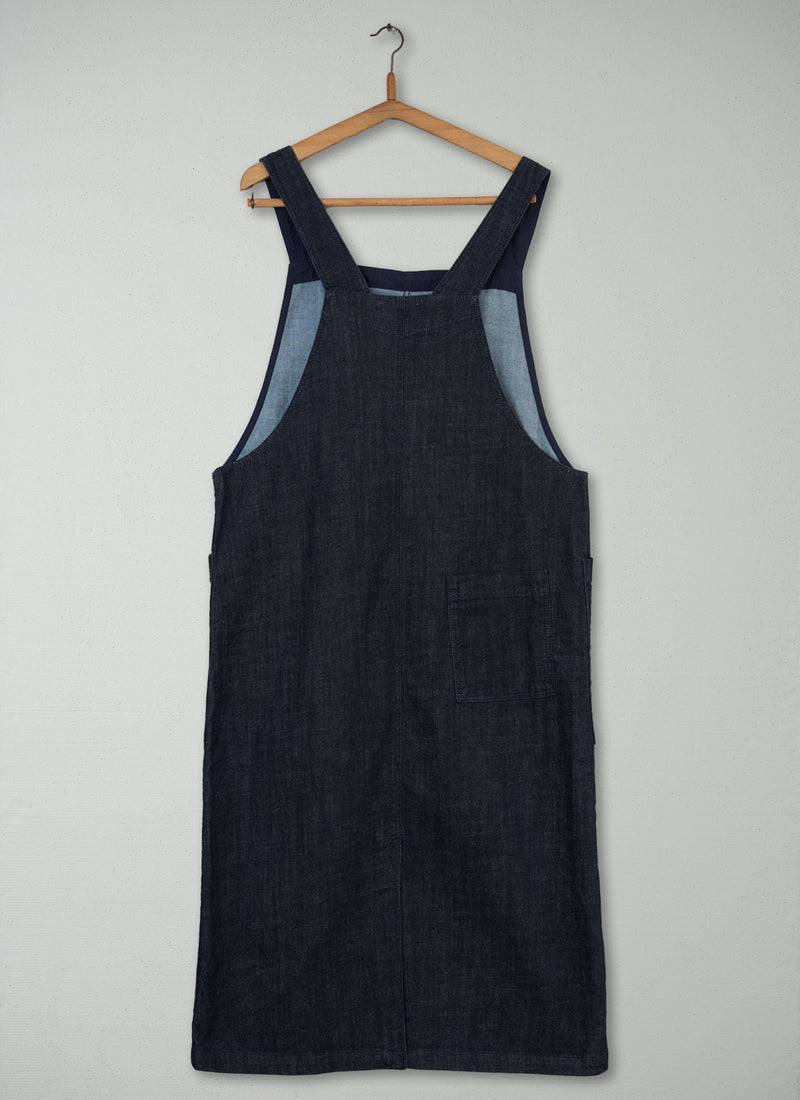 Reworn Denim Apron Dress Size 18 (530) | Indigo