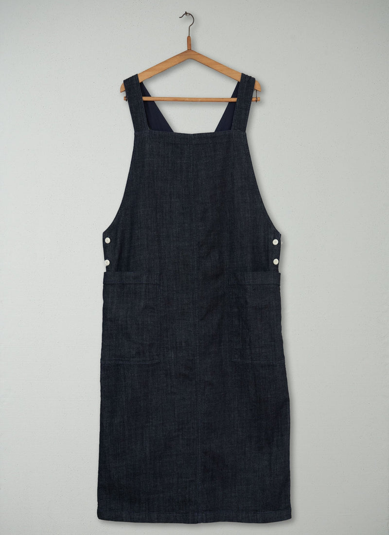 Reworn Denim Apron Dress Size 18 (530) | Indigo