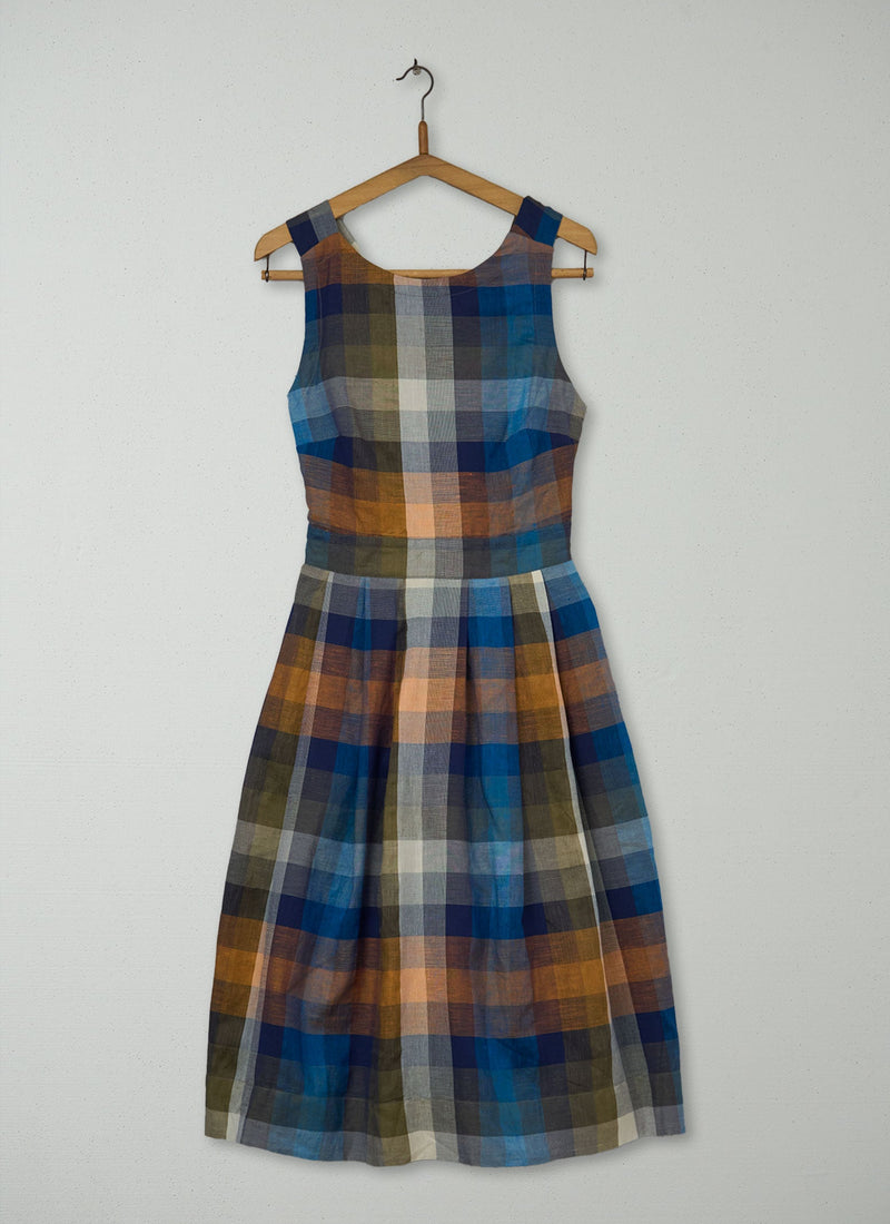 Reworn Madras Check Dress Size 8 (1302) | Multi