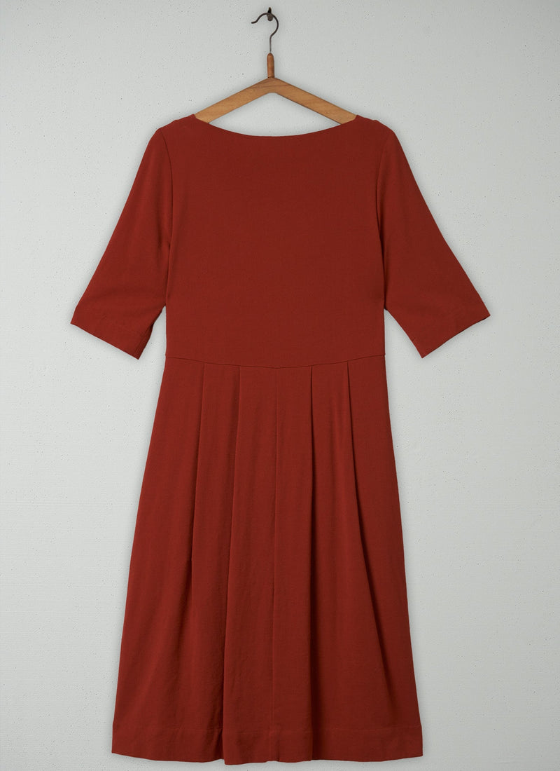 Reworn Crepe Challis Dress Size 10 (404) | Henna