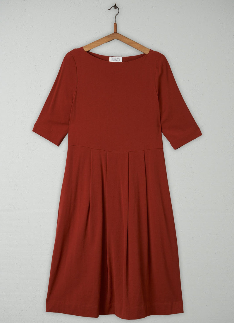 Reworn Crepe Challis Dress Size 10 (404) | Henna