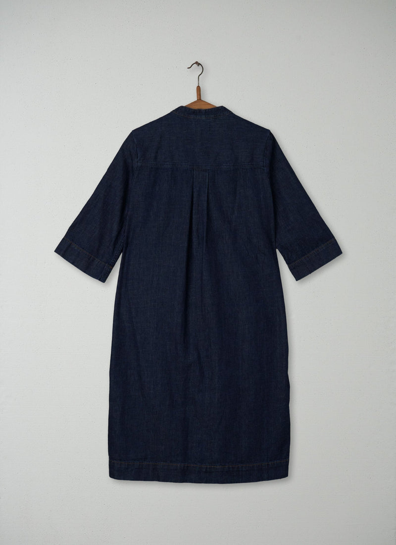 Reworn Denim Twill Tunic Dress Size 8 (137) | Indigo
