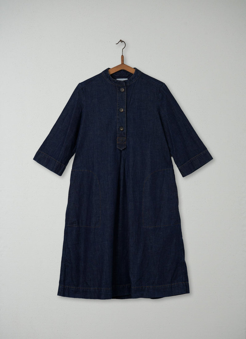 Reworn Denim Twill Tunic Dress Size 8 (137) | Indigo