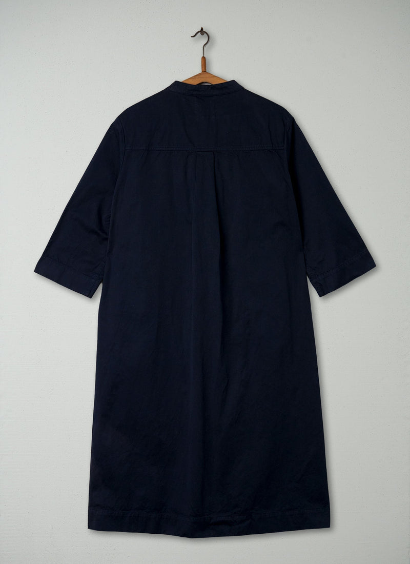 Reworn Cotton Twill Shirt Dress Size 14 (404) | Navy