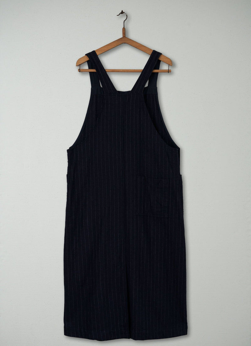 Reworn Wool Pinafore Dress Size 14 (468) | Navy