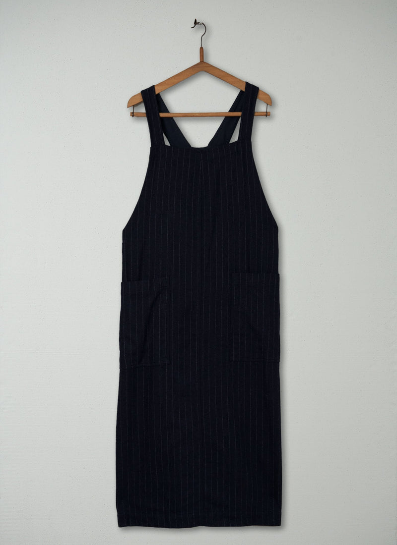 Reworn Wool Pinafore Dress Size 14 (468) | Navy