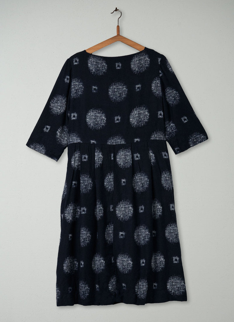 Reworn Franca Print Dress Size 12 (467) | Navy