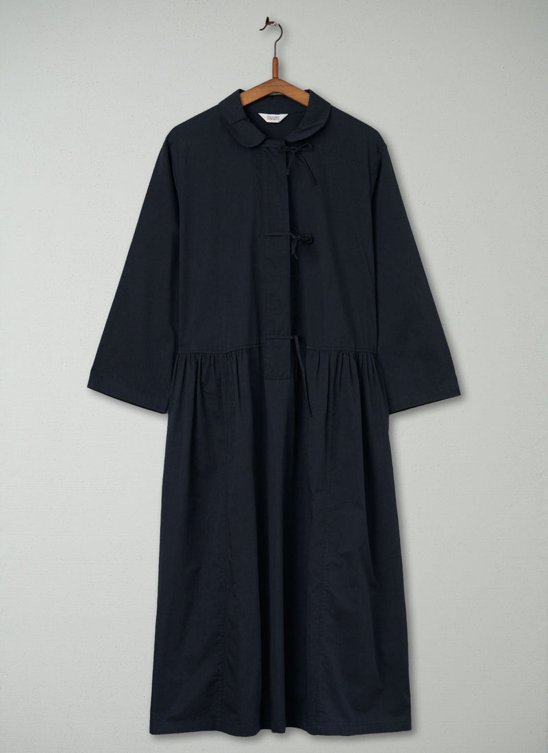 Reworn Twill Tie Front Dress Size 16 (491) | Navy