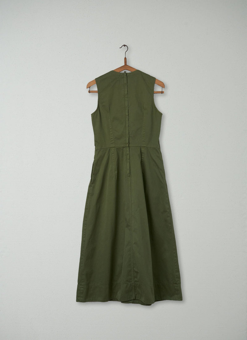 Reworn Cotton Twill Dart Dress Size 10 (227) | Artichoke