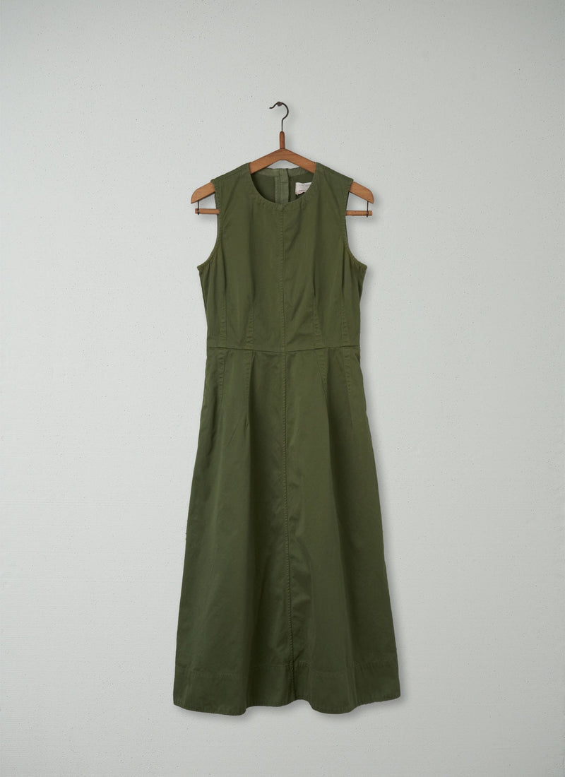 Reworn Cotton Twill Dart Dress Size 10 (227) | Artichoke