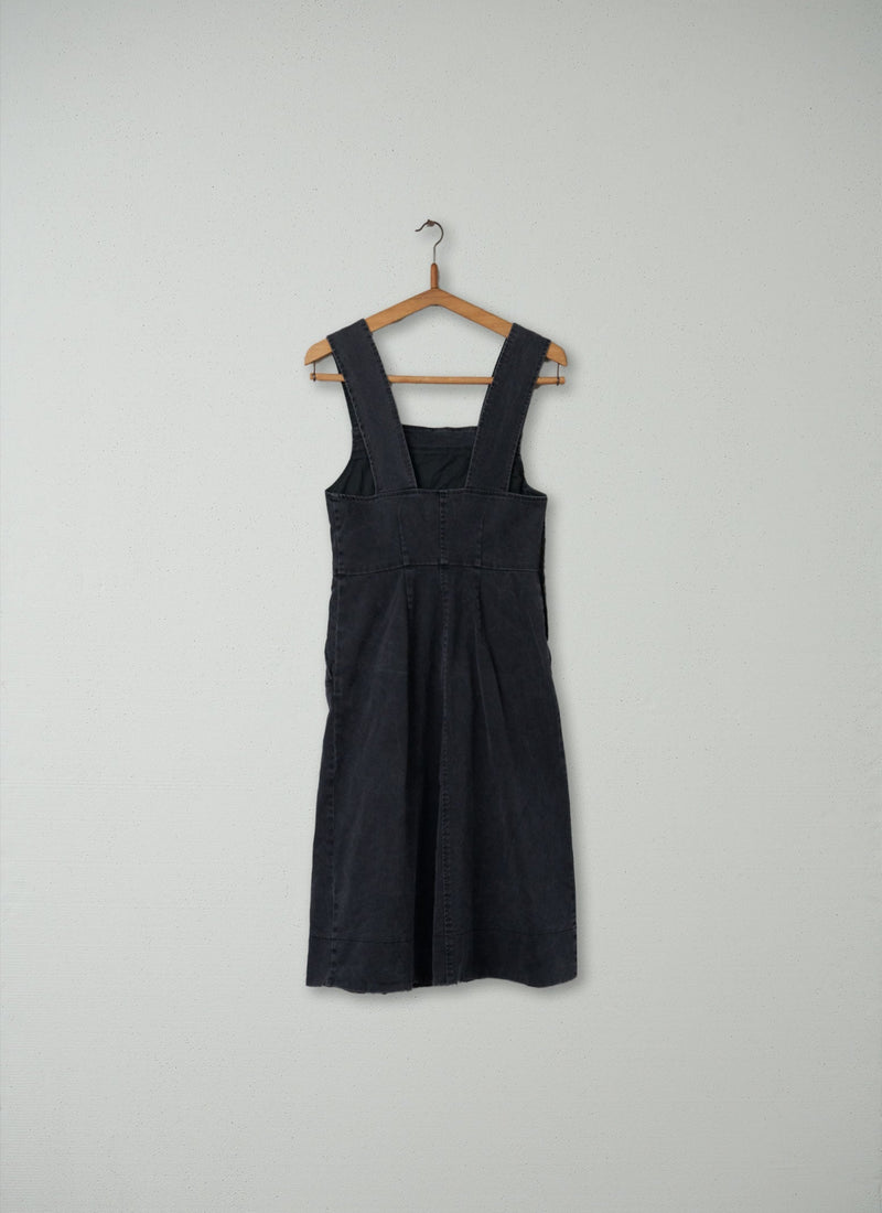 Reworn Fitted Pinafore Dress Size 6 (269) | Charcoal