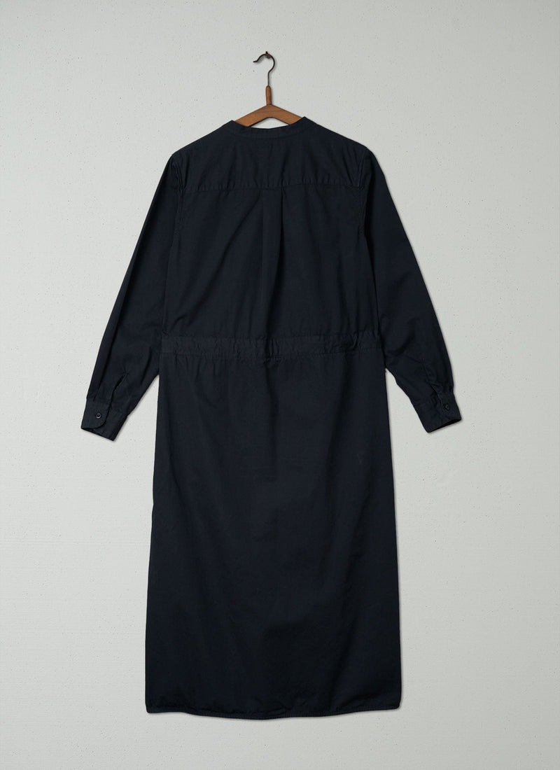 Reworn Cotton Twill Drawstring Dress Size 12 (317) | Anthracite Blue