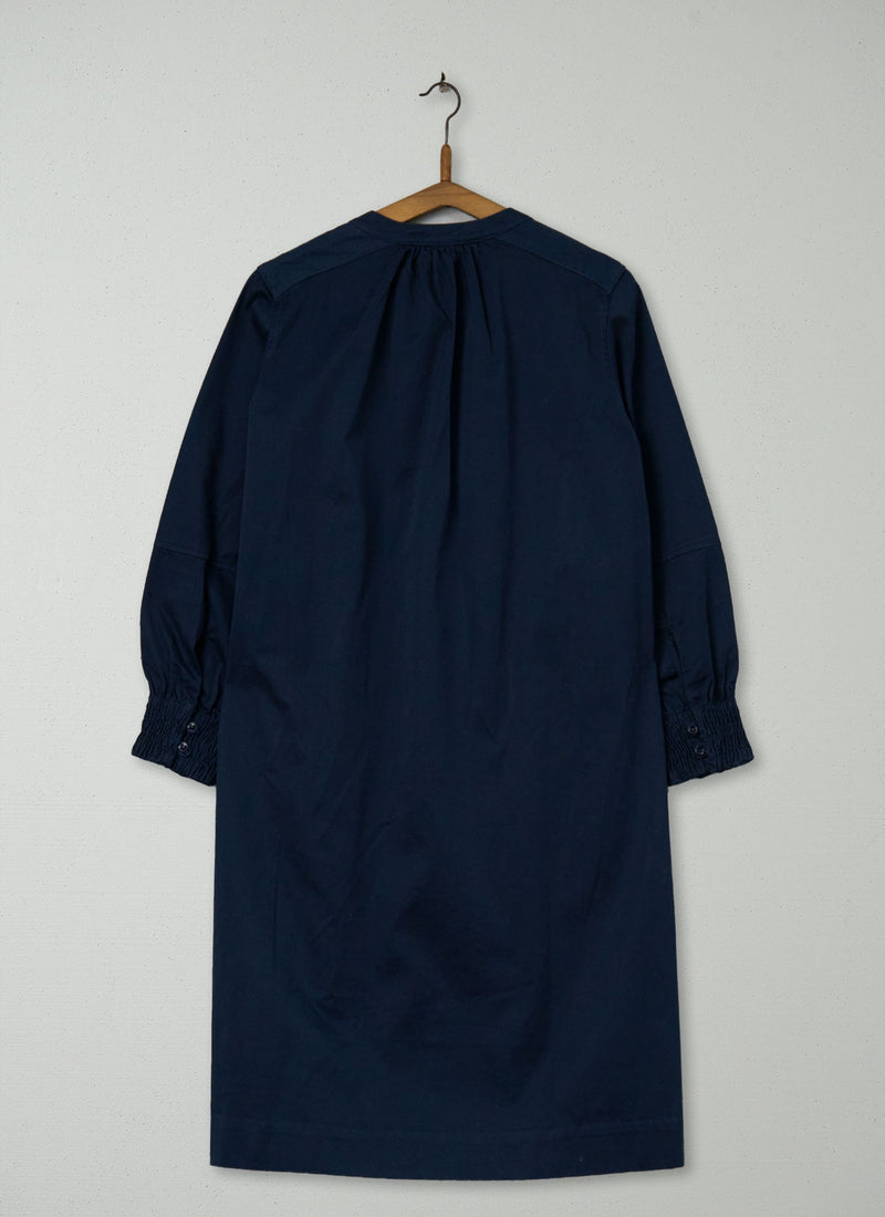Reworn Cotton Twill Kaftan Dress Size 8 (1231) | Midnight