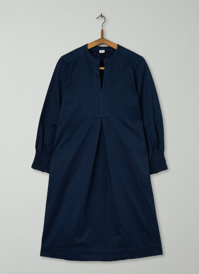 Reworn Cotton Twill Kaftan Dress Size 8 (1231) | Midnight
