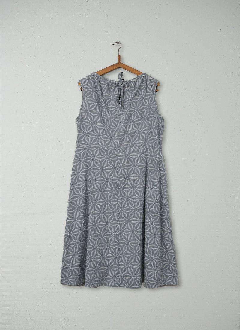 Reworn Stella Print Dress Size 14 (210) | Dove Grey