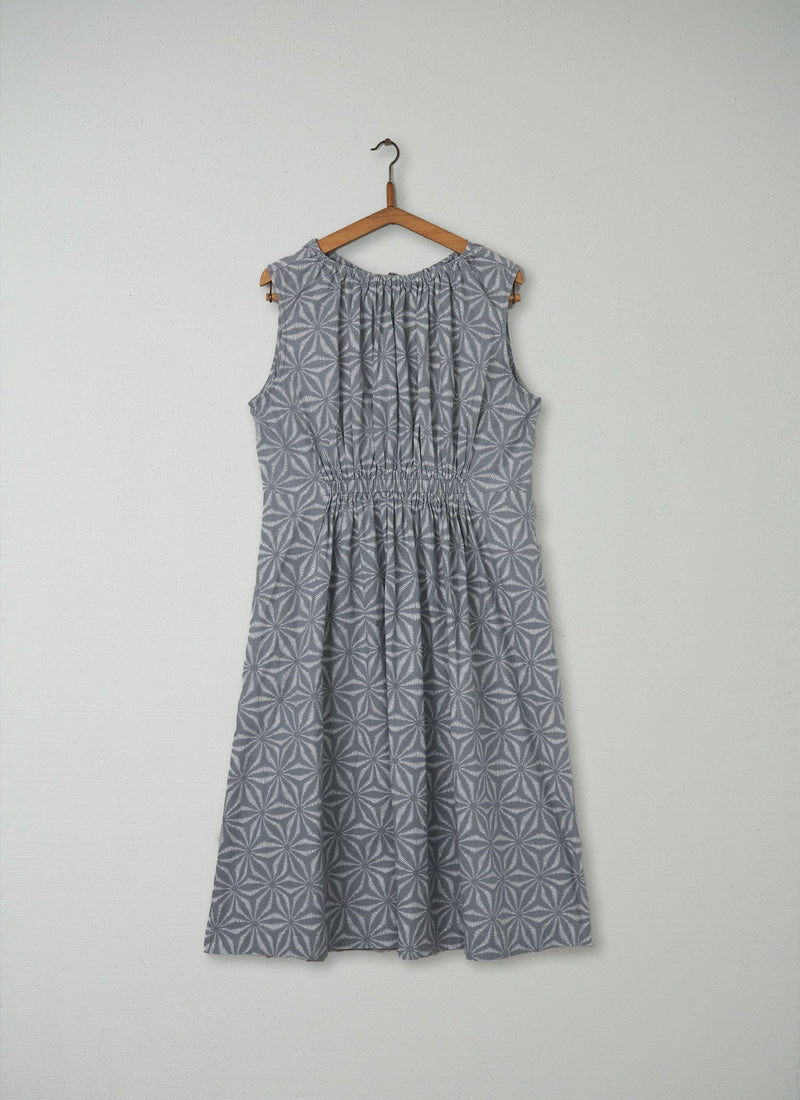 Reworn Stella Print Dress Size 14 (210) | Dove Grey