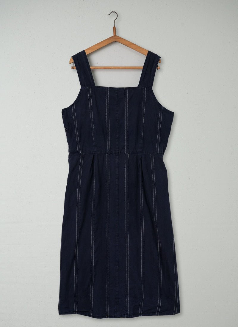 Reworn Fitted Pinafore Dress Size 18 Navy (492) | Navy