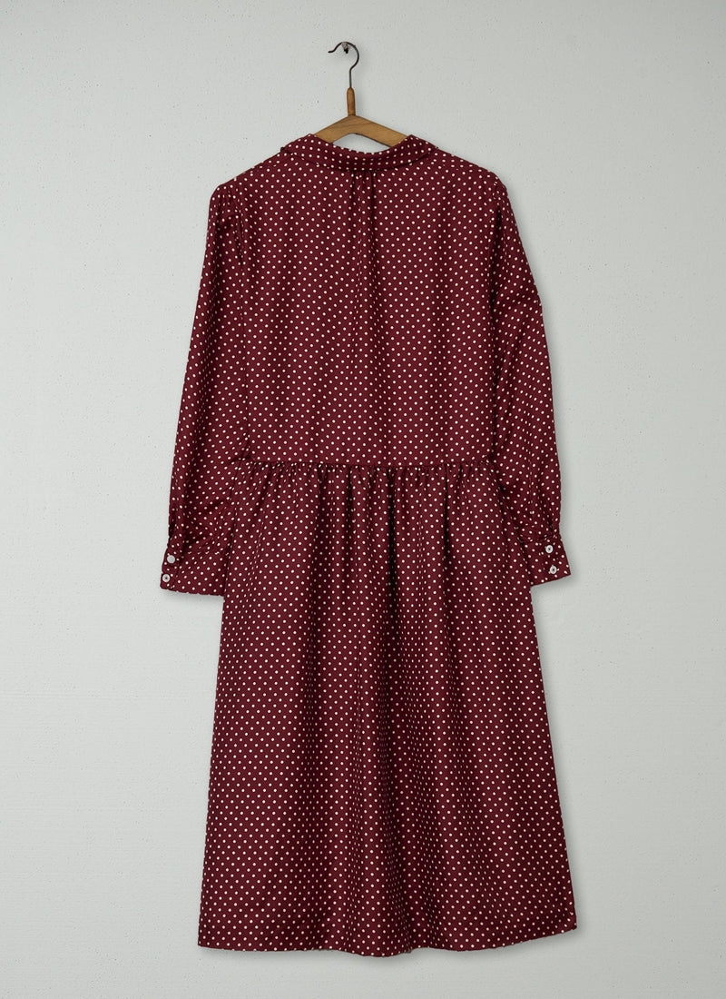 Reworn Polka Dot Print Silk Dress Size 10 (1412) | Multi