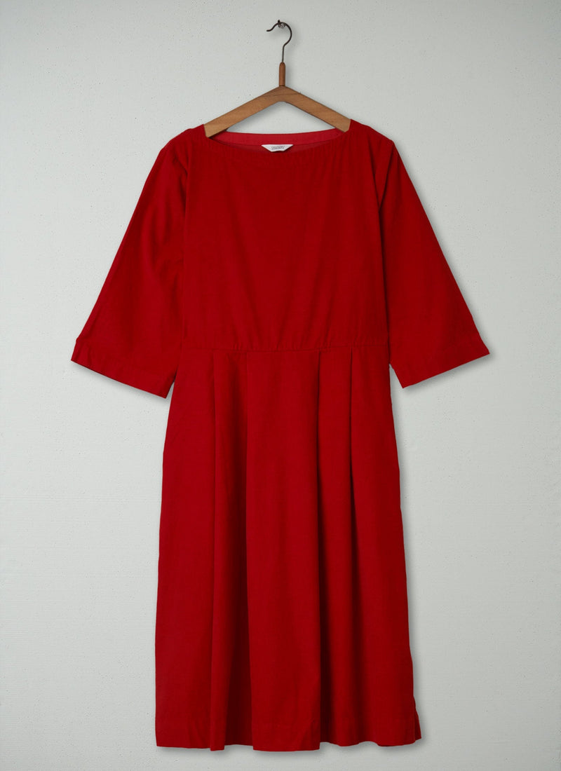 Reworn Needlecord Dress Size 12 (526) | Blood Orange