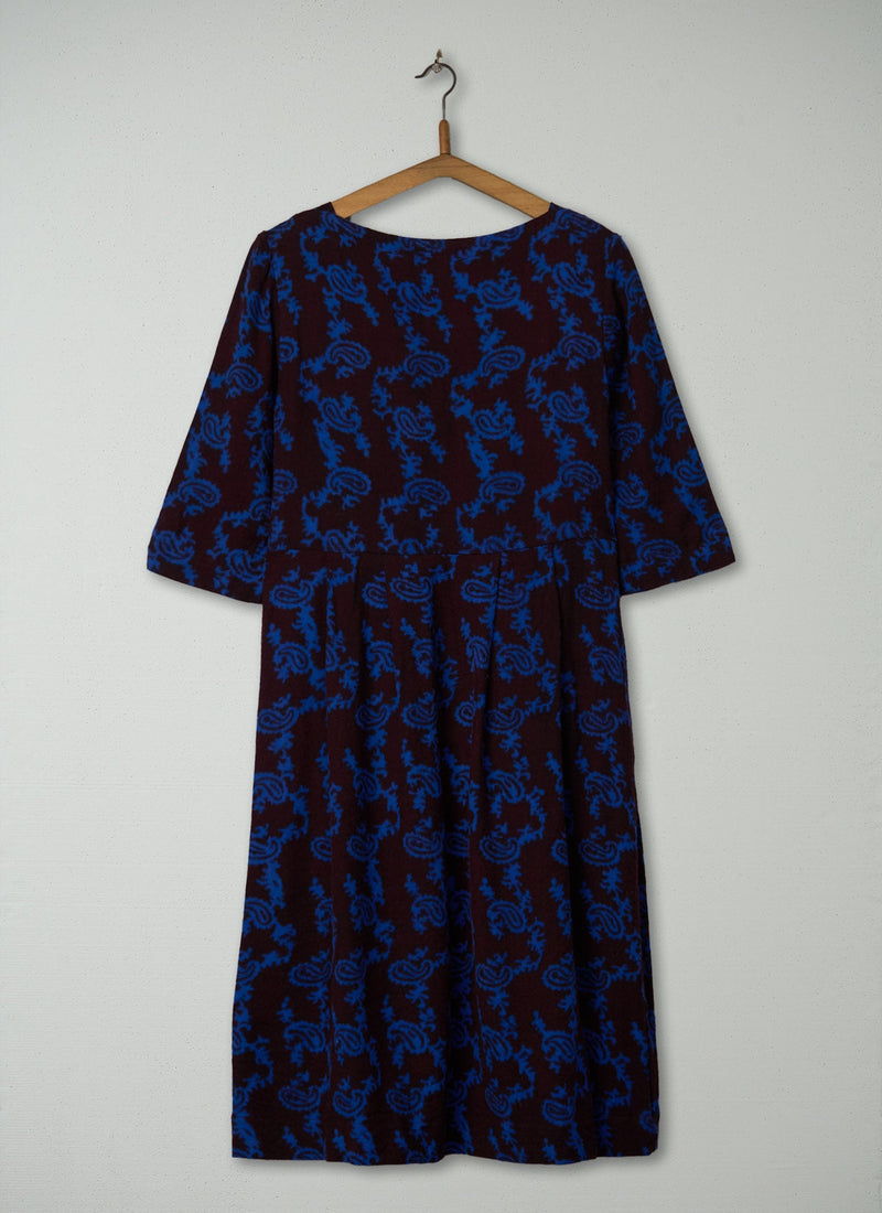 Reworn Paisley Print Wool Dress Size 10 (1179) | Multi