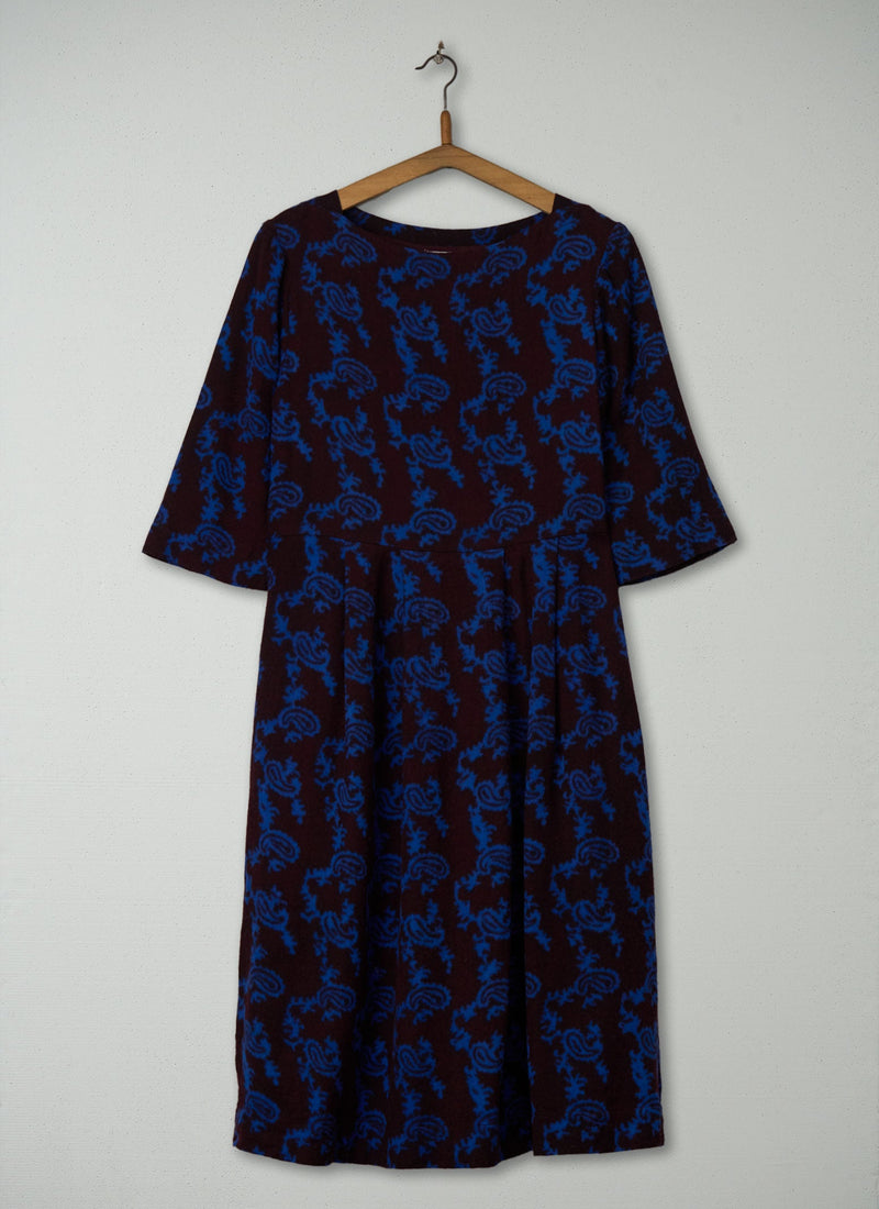 Reworn Paisley Print Wool Dress Size 10 (1179) | Multi