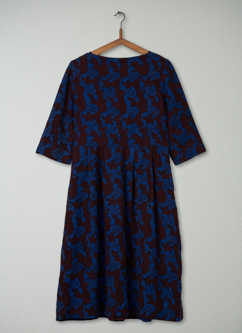 Reworn Paisley Print Wool Dress Size 8 (532) | Multi