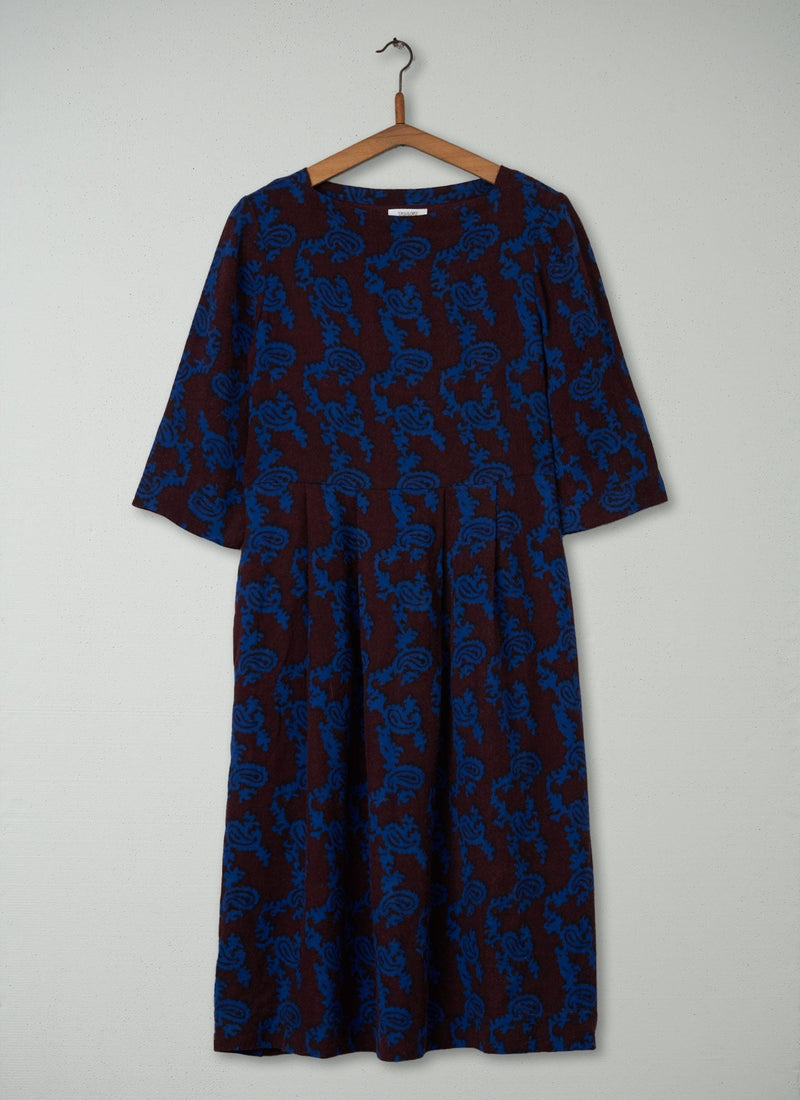 Reworn Paisley Print Wool Dress Size 8 (532) | Multi
