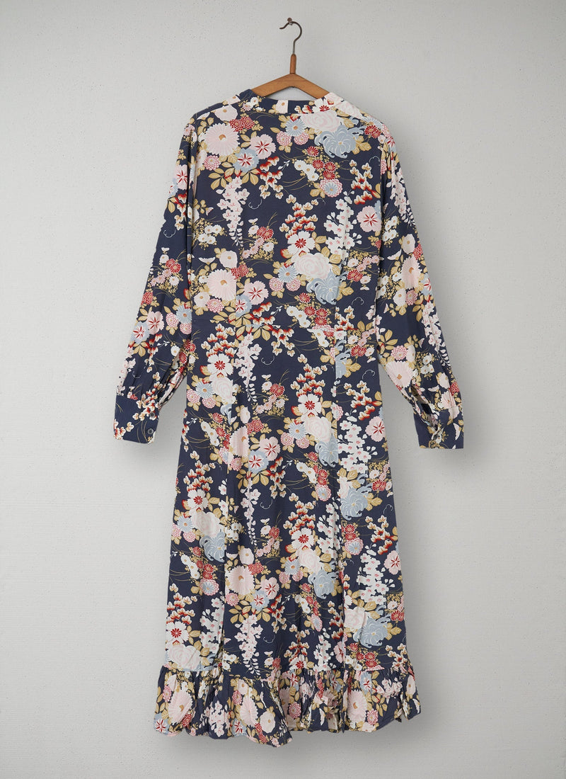 Reworn Floral Print Dress Size 12 (108) | Blue