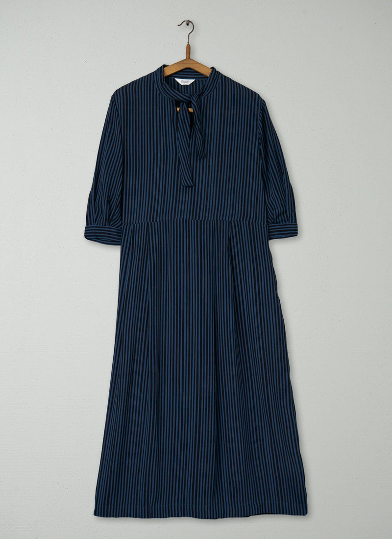 Reworn Vertical Stripe Print Dress Size 14 (1411) | Multi