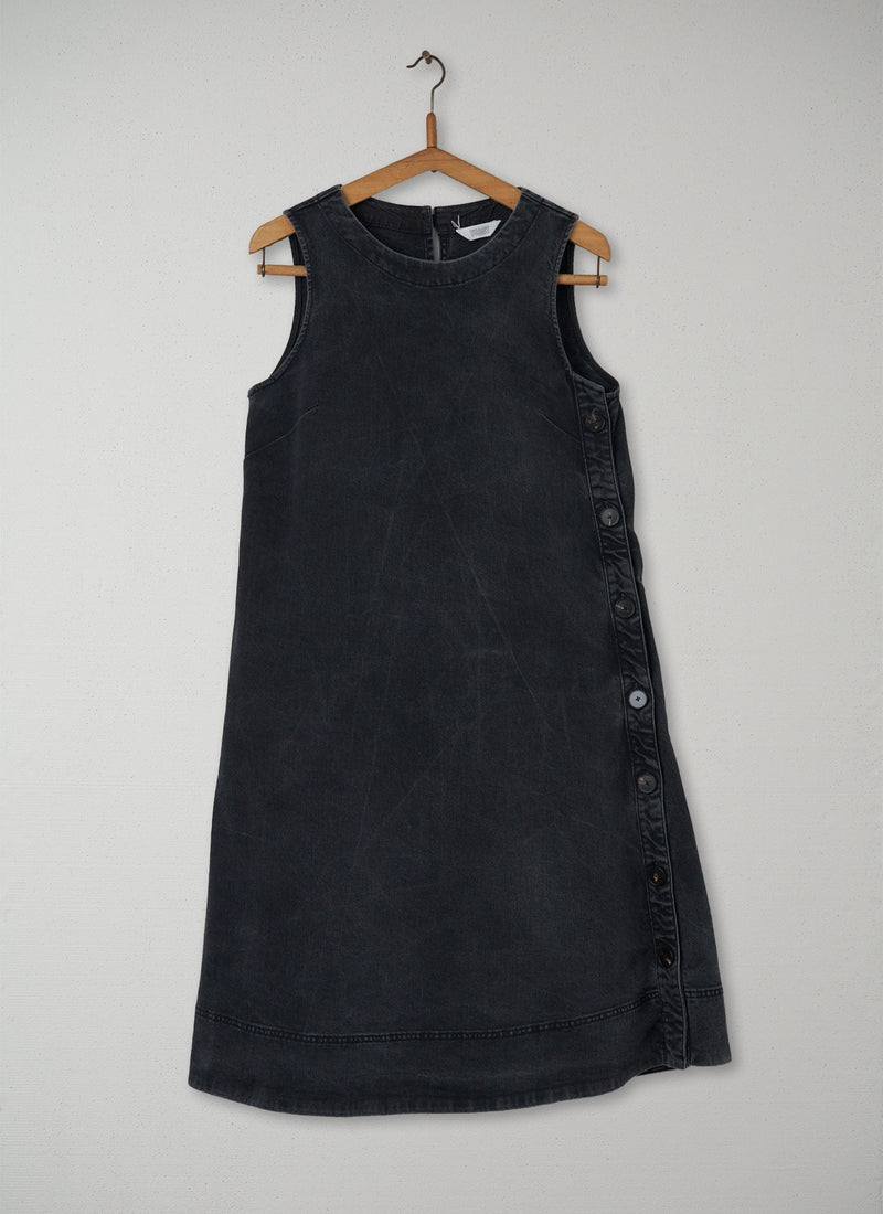 Reworn Side Placket Dress Size 12 (071) | Black