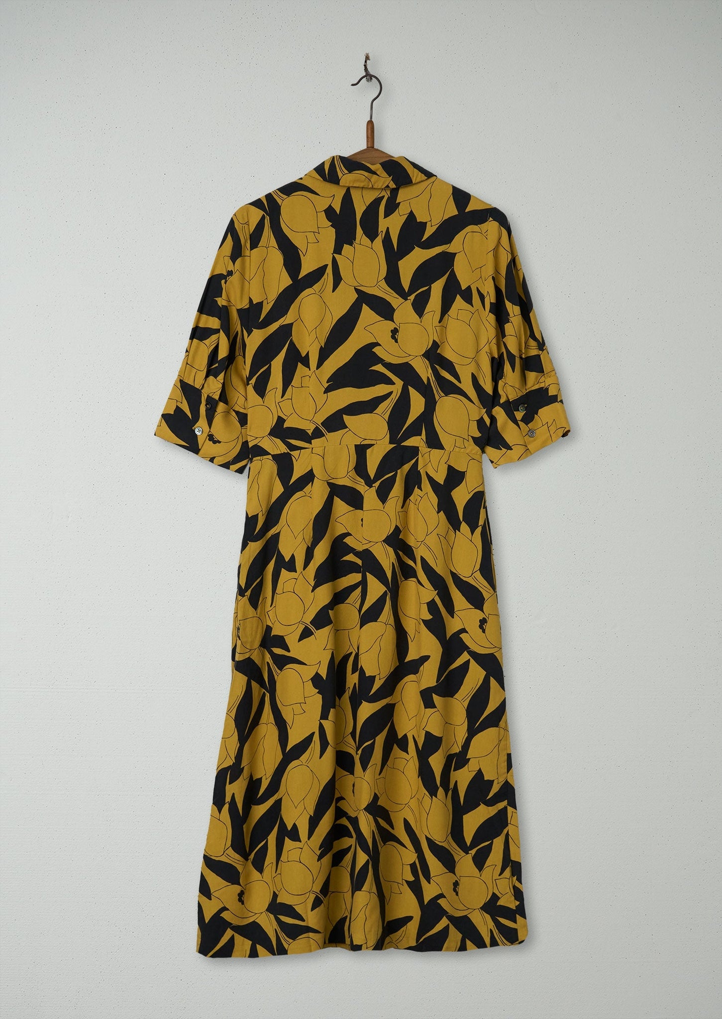 Reworn Floral Print Dress Size 8 (1100) | Soft Yellow