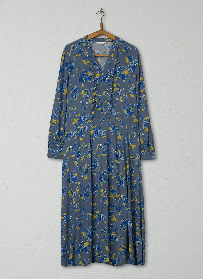 Reworn Floral Tiered Smock Dress Size 10 (1147) | Multi