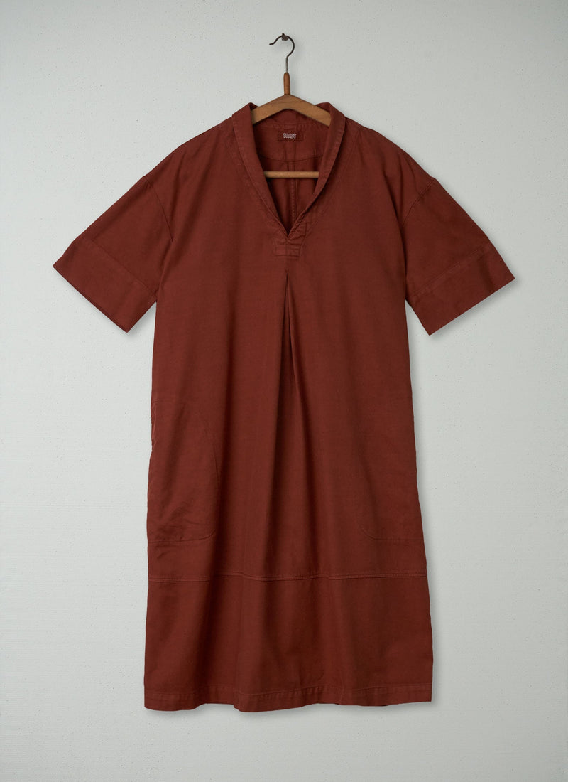 Reworn Cotton Twill Dress Size 12 (295) | Rust