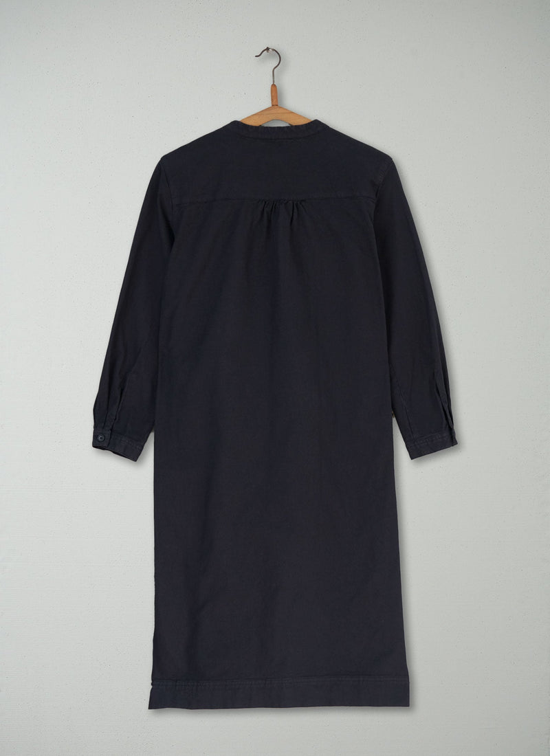 Reworn Ruffle Neck Shirt Dress Size 6 (512) | Navy
