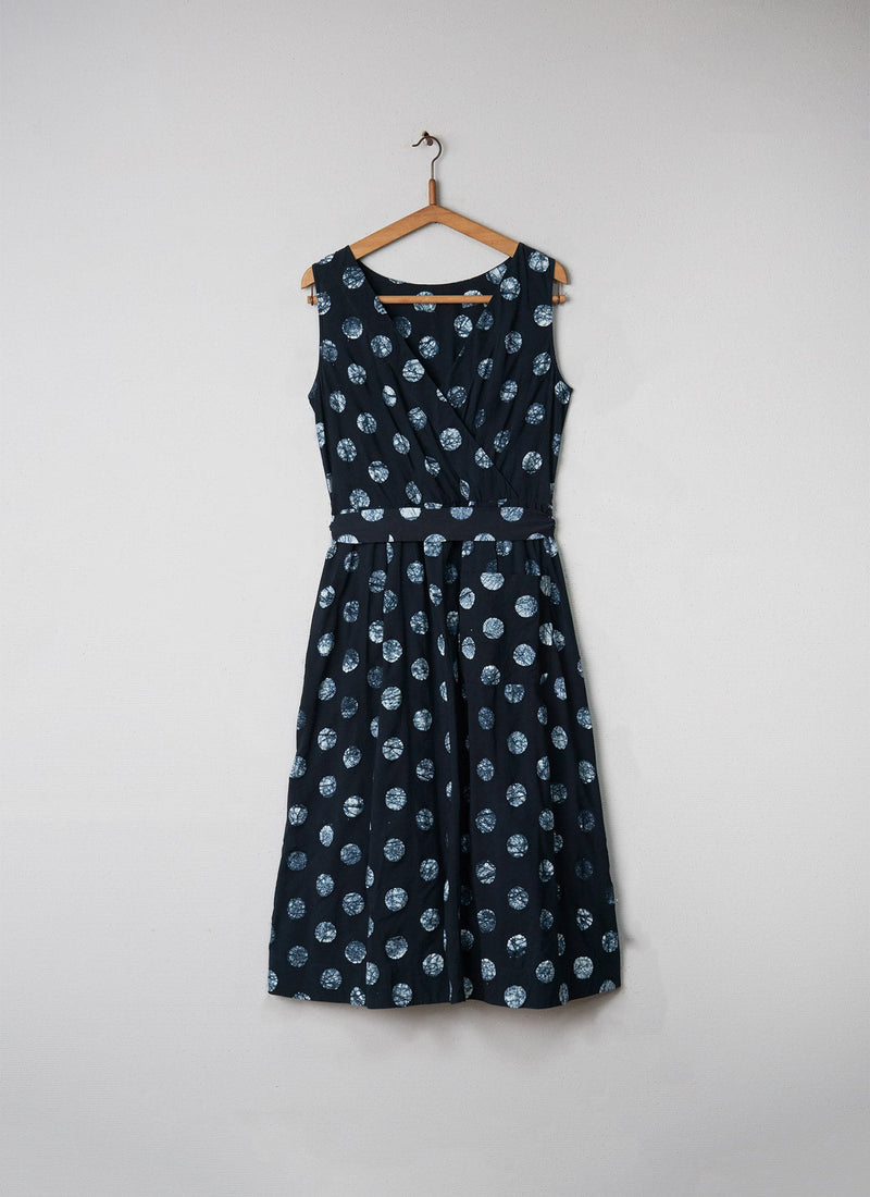 Reworn Sleeveless Batik Dress Size 8 (016) | Indigo
