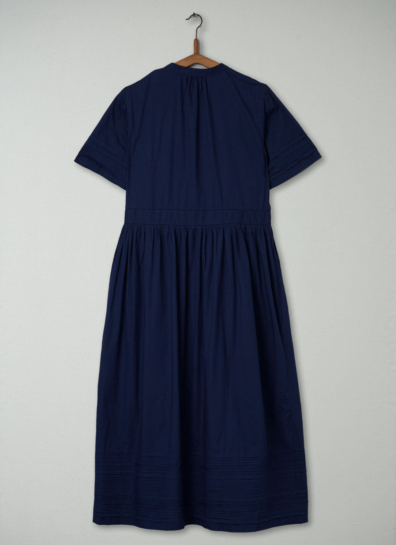 Reworn Pin Tuck Dress Size 10 (523) | Ink Blue
