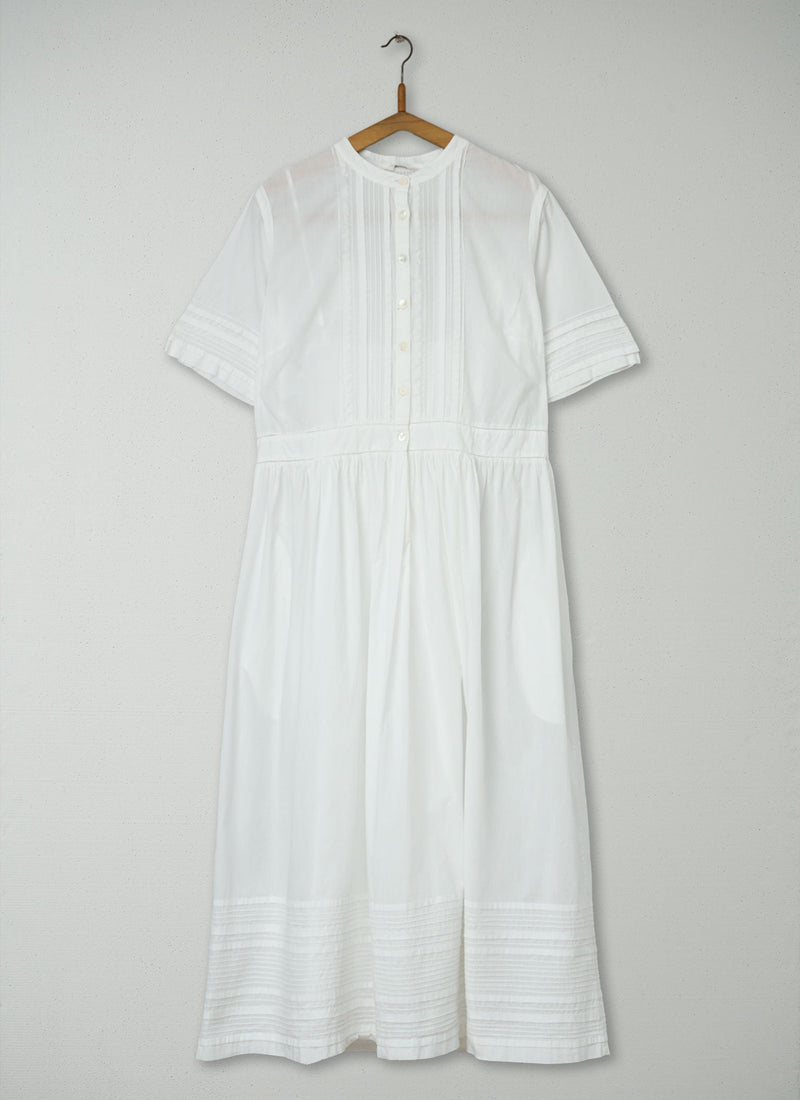 Reworn Pin Tuck Shirt Dress Size 12 (1770) | White