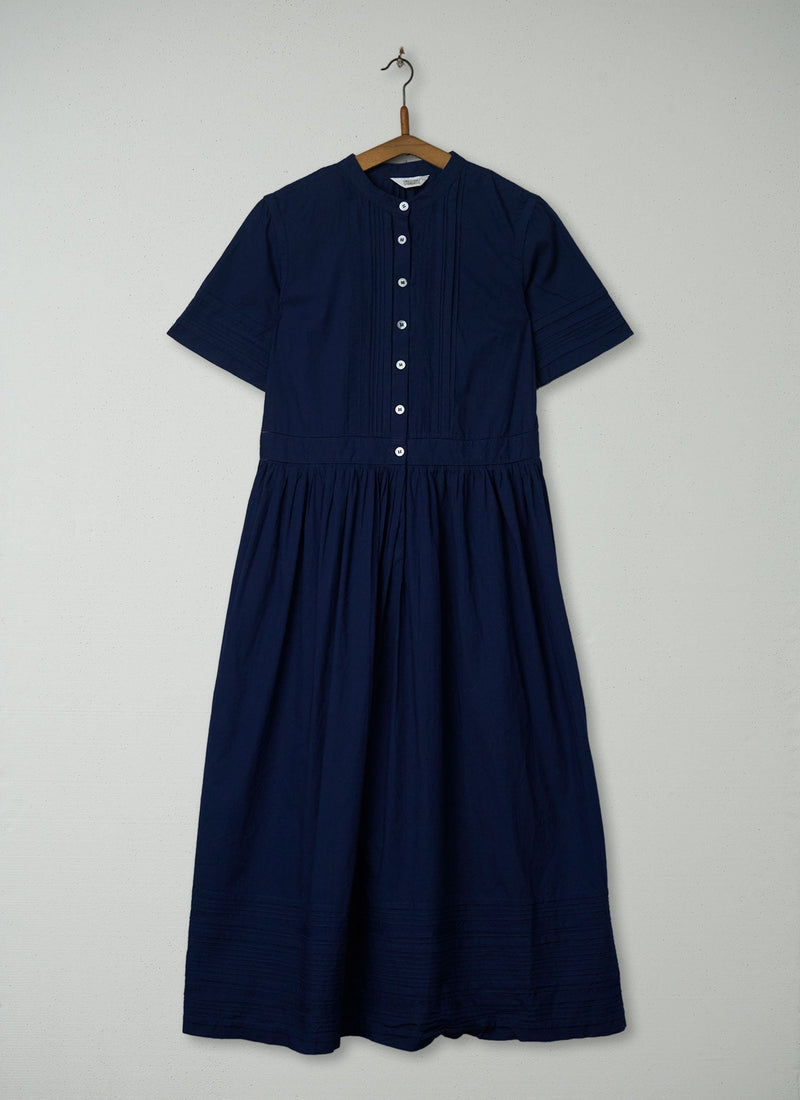 Reworn Pin Tuck Shirt Dress Size 8 (1269) | Ink Blue