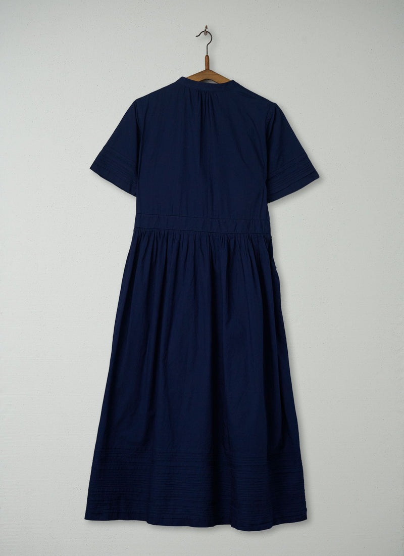 Reworn Pin Tuck Shirt Dress Size 8 (1414) | Ink Blue