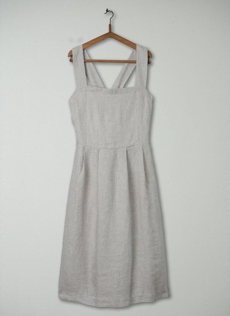 Reworn Linen Twill Dress Size 16 (487) | Parchment