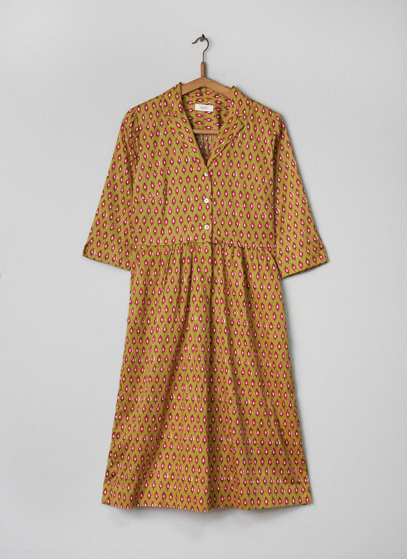 Reworn Paisely Print Shirt Dress Size 8 (009) | Ochre