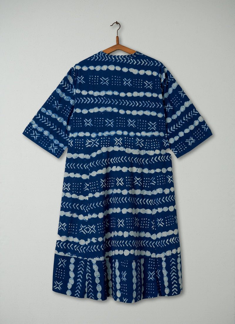 Reworn Kibbo Print Dress Size 16 (365) | Indigo