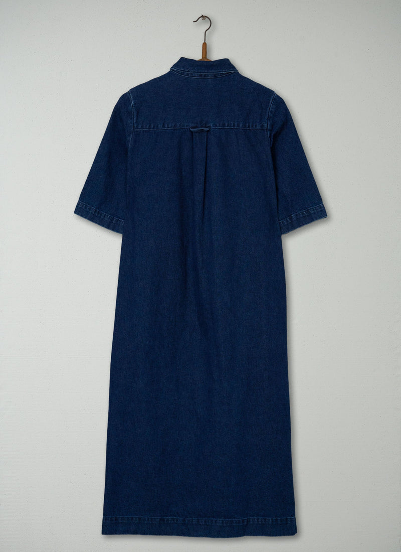 Reworn Denim Shirt Dress Size 8 (1226) | Indigo