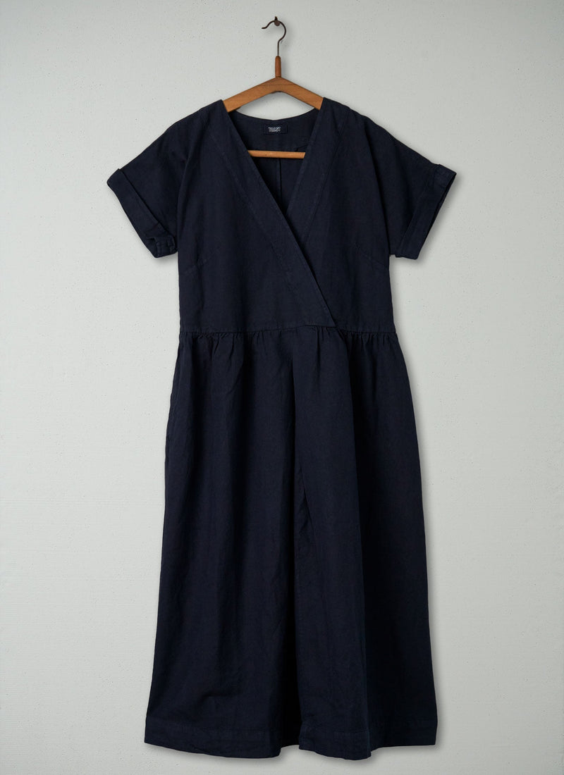 Reworn Wrap Front Dress Size 10 (345) | Slate Blue