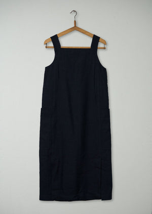 Reworn Wool Linen Pinafore Dress Size 6 (832) | Carbon