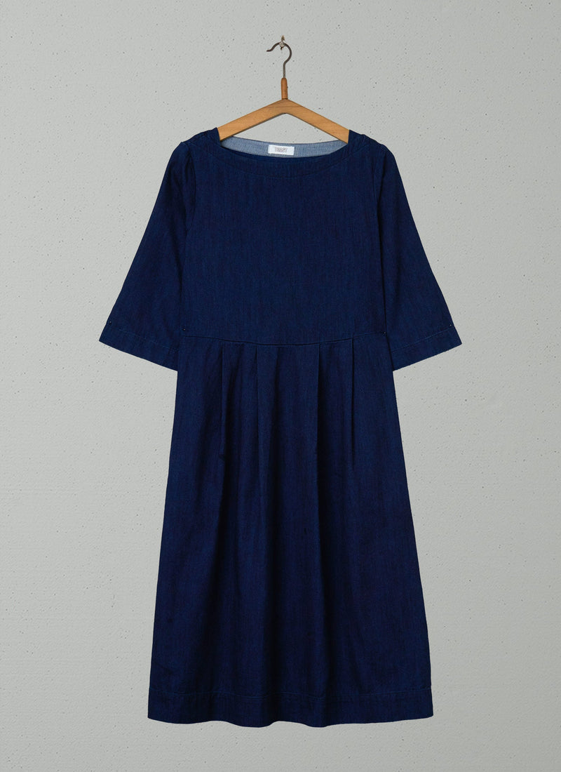 Reworn Indigo Twill Cotton Dress Size 10 (1248) | Indigo