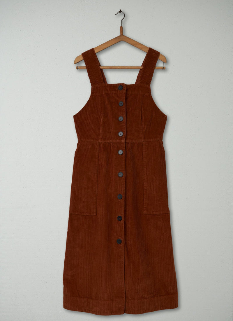 Reworn Cord Pinafore Dress Size 10 (431) | Ginger