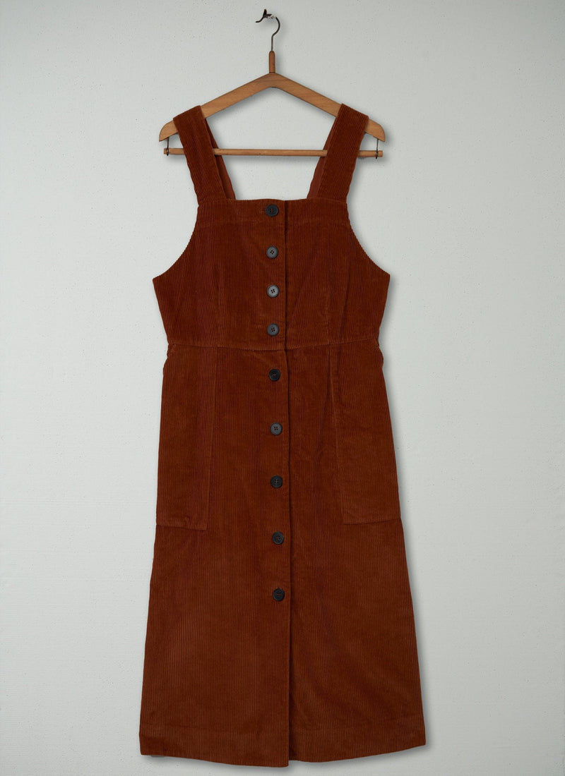 Reworn Cord Pinafore Dress Size 12 (460) | Ginger